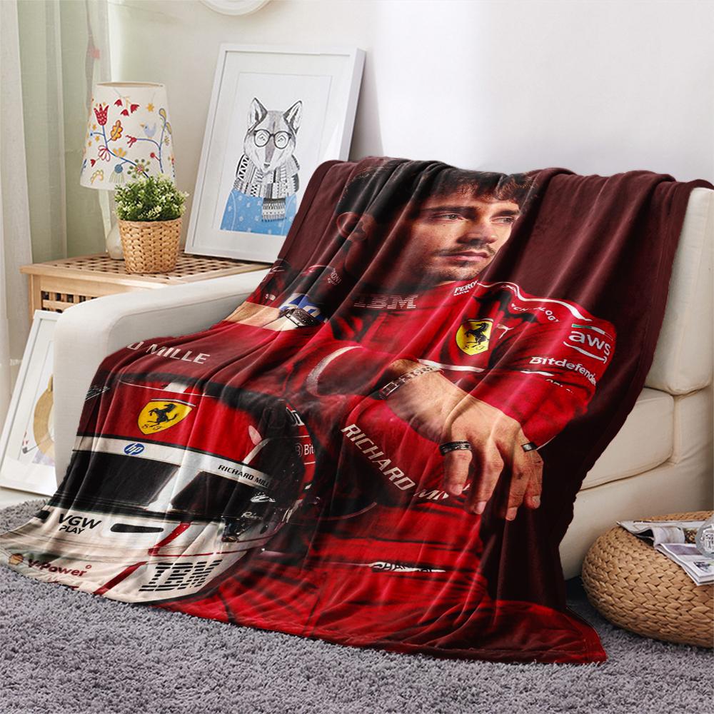1 Pezzo Coperta in Flanella con Stampa di Charles Leclerc, Alta Qualità Confortevole per Tutte le Stagioni, Arredamento per la Casa, Calore e Comfort, Perfetta per Regali di Natale 16