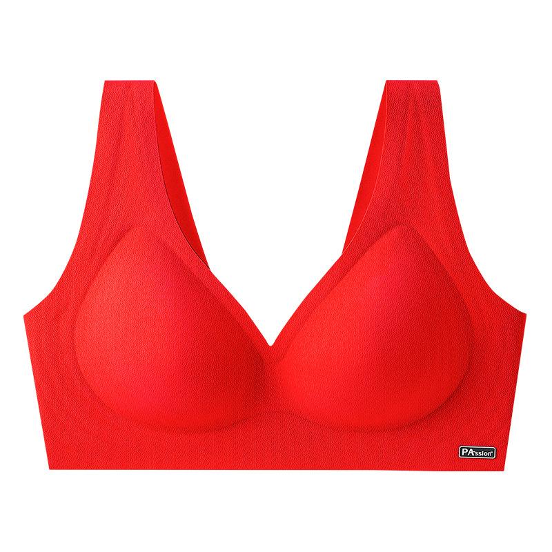 Traceless Underwear Women's Vest Type Thin Comfortable Nude Feeling Gathering Integrated Fixed Cup No Steel Ring Sports Bra -