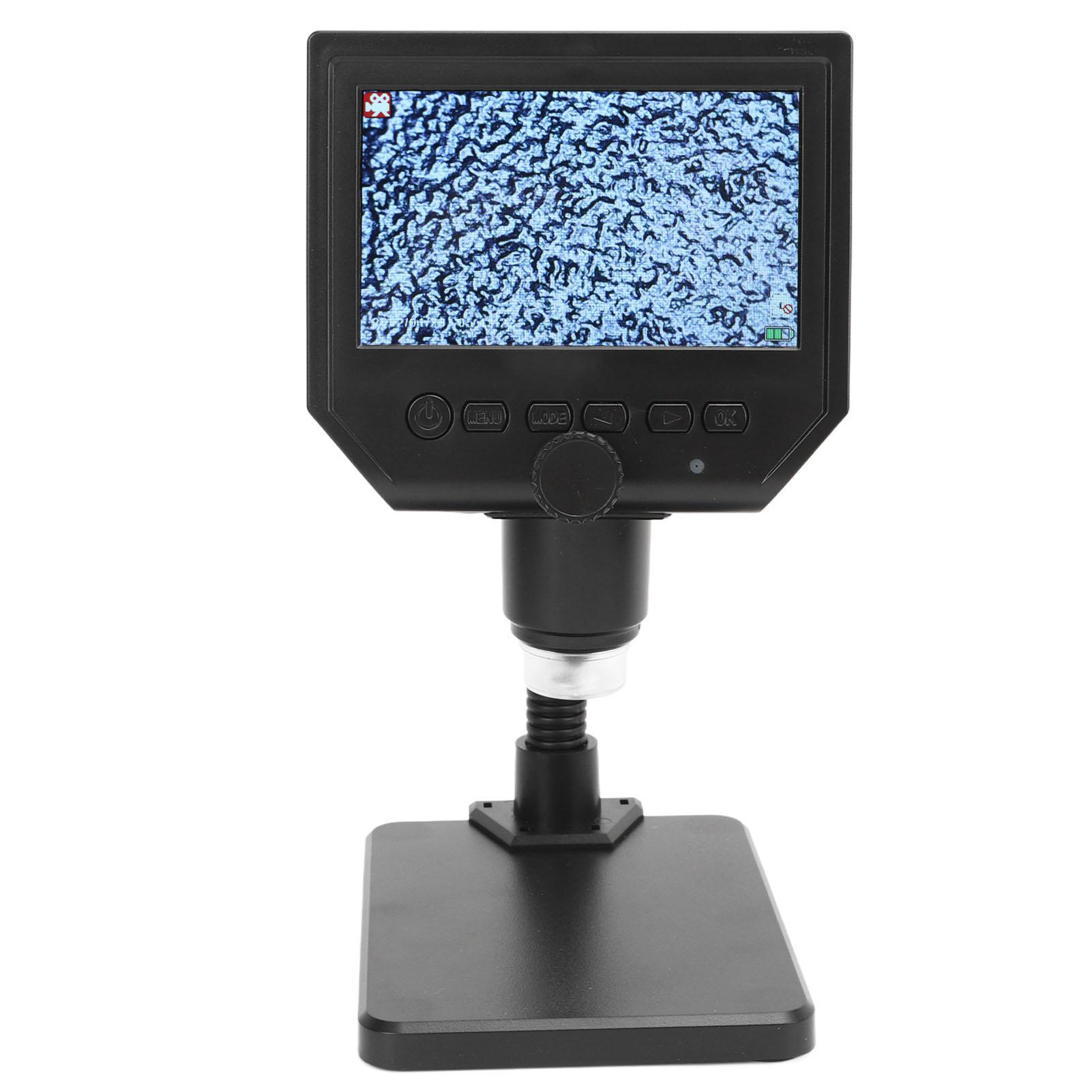 

Digital Microscope 4.3in IPS Screen High Definition Clear Image Inspection Microscope EU Plug 100‑240V
