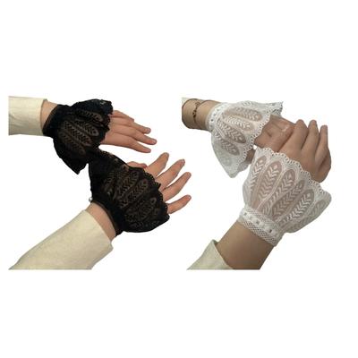 Adjustable Cavity Out Sleeve Extenders Stretchable Lace Cuffs Perfect For Dresses Blouses Costume Accessories
