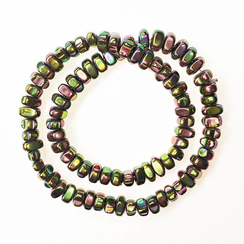 4-8mm Black Bile Stone Beads, Color Plated Loose Beads for DIY Bracelet or Necklace.