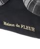 De Apparel Check Ribbon Satin Pouch for Black [Maison Fleur] Women,