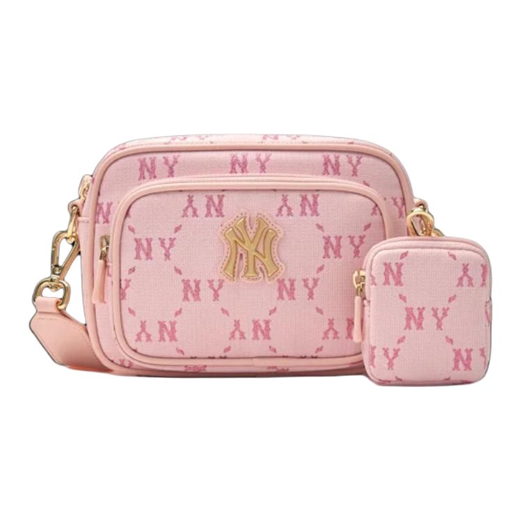 New MLB New York Yankees Polyester Camera Bags Combo Bag Shoulder Bag Crossbody Bag Regular Women's Pink 7ACRMDA4N-50PKL