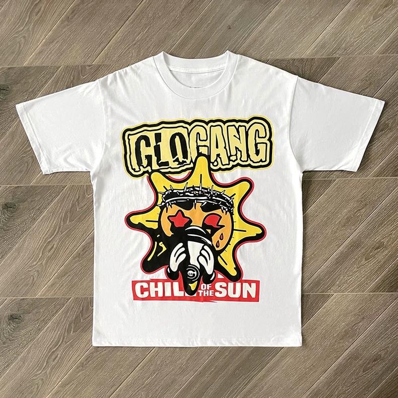 Premium Glo Gang Fashion Cotton T-Shirt with Stylish Print Streetwear Fashion Soft Fabric for Women Summer Street Wear