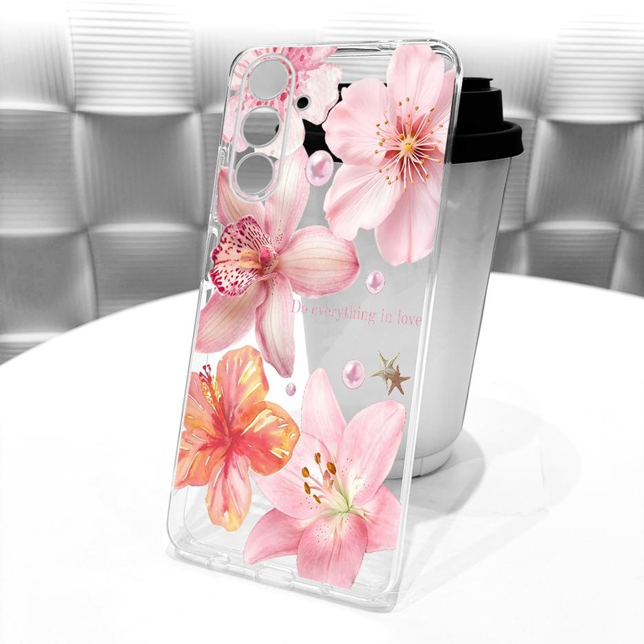 Etui do Samsung Galaxy M55 SM-M556B Nowe Kwiaty Motyl Malowane Pokrowiec Miękki Silikonowy Etui Do Samsung M55 M 15 Galaxy M15 Torby