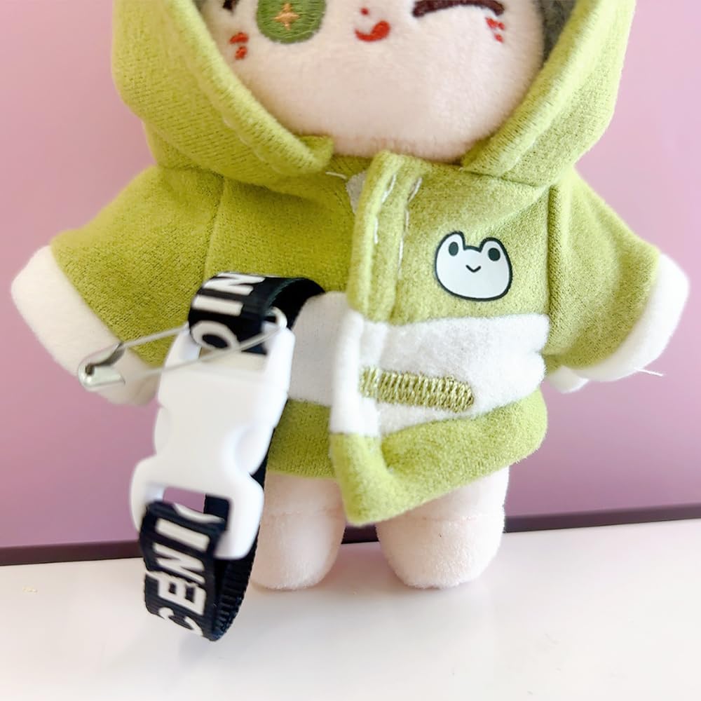 Animal Hoodie for 10cm Doll, Green (Frog) - Plush Clothes, Kigurumi Accessories, Otaku Activities, Doll Mascot, K-Pop Doll Costume [Used]