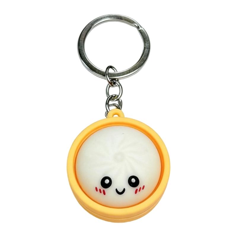 Playful Dim Sum Themed Key Accessory Collection Of 5 Amusing Expression Faces Sturdy Scratch Resistant Material
