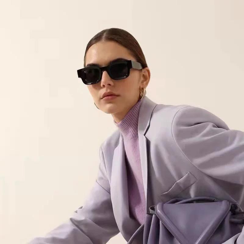 Vintage Designer Square Sunglasses Women Men Luxury Punk Concave Frame Hip Hop Eyewear UV400 Protection