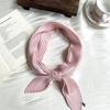 Crumpled rhombus silk scarf high-end new solid color versatile silk scarf neck small scarf streamer scarf shawl