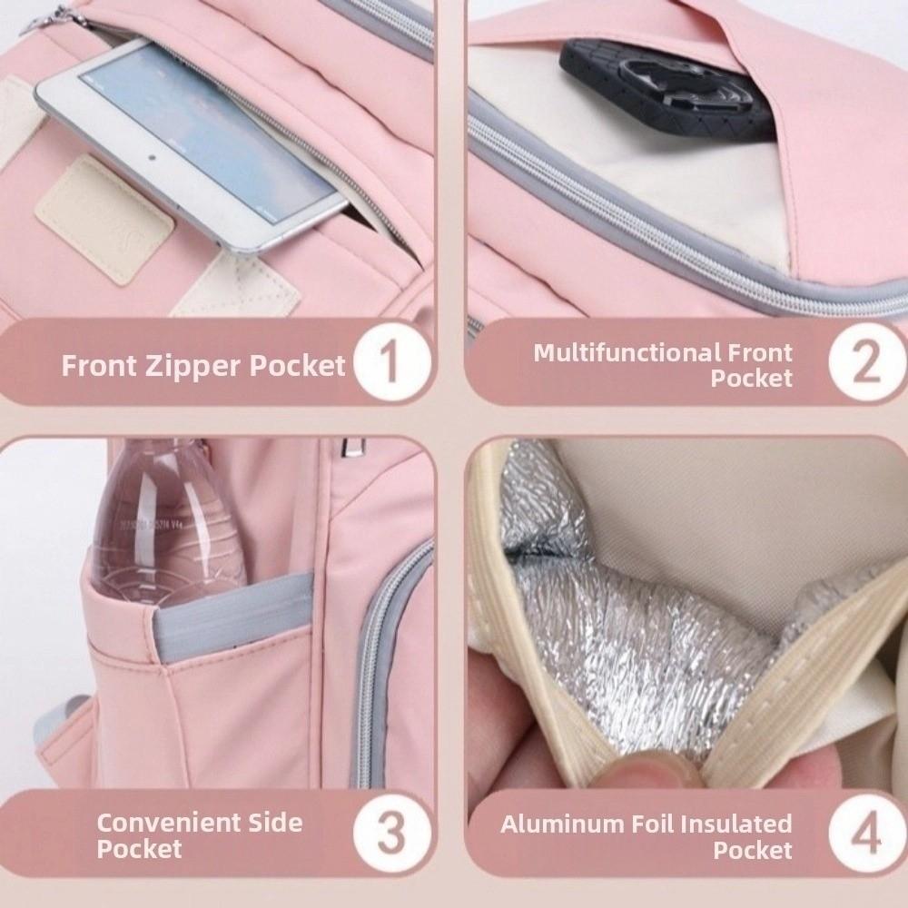 Nylon Diaper Bag Backpack Large Capacity Nappy Bagpack Fashionable Mommy Bag Maternity