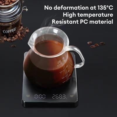 Mini Kaffeewaage mit Timer Digitale Kaffee Elektronische Waage USB 3kg 0.1g Hohe Präzision Messungen LED-Bildschirm Espressowaage