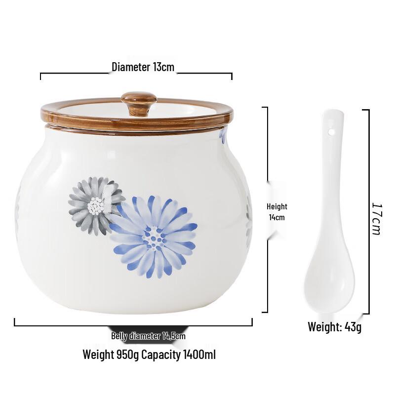 Zhinianhua Ceramic Lard and Seasoning Jar