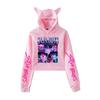 KPop Demon Hunters Printed Women Hoodie Cat Ears Long Sleeve Crop Tops Saja Boys Trend Harajuku Streetwear Women's Clothing