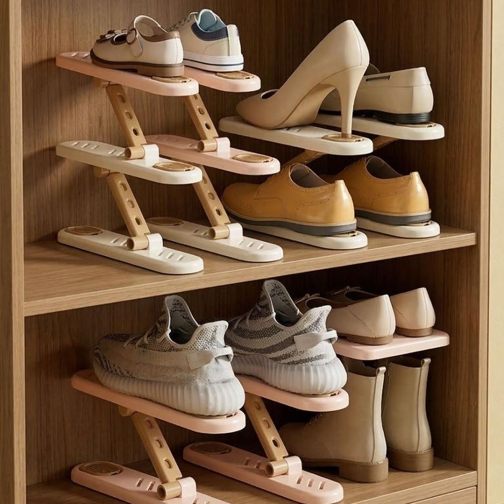 2pcs Double-layer Shoes Stacker with Aroma Box Adjustable Angle Shoes Rack Shoes Organizer  Entryway