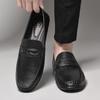 Men's Large Size Leather Slip-On Driving Shoes, Soft Sole, Sizes 45-46.