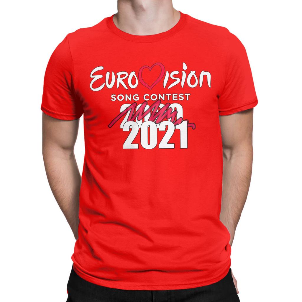 Eurovision Song Contest T-Shirt Men  Casual 100% Cotton Tee Shirt Round Collar Short Sleeve T Shirt Printed Clothing