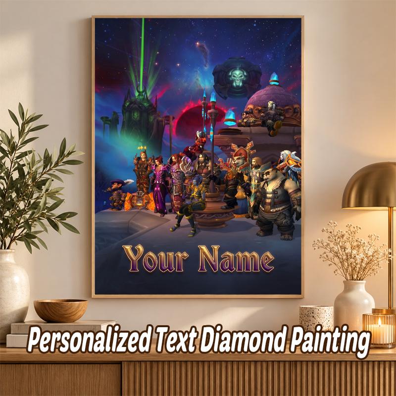 World of Warcraft Custom Name Text 5D Diamond Painting Kit DIY Full Drill Diamond Art Decoration