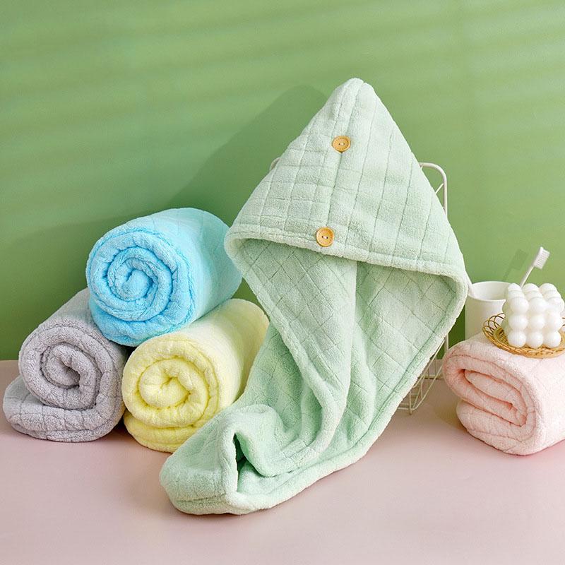 Hair Cap Lady Thickened Double-layer Quick-drying Coral Velvet Dry Hair Towel Absorbent Scarf New Shower Cap Wholesale