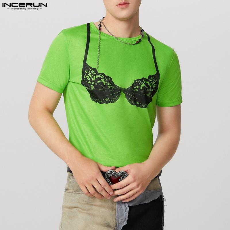 

INCERUN Summer Men Round Neck Short Sleeve 3D Fun Prints Loose T-shirts Tee 5XL червоний
