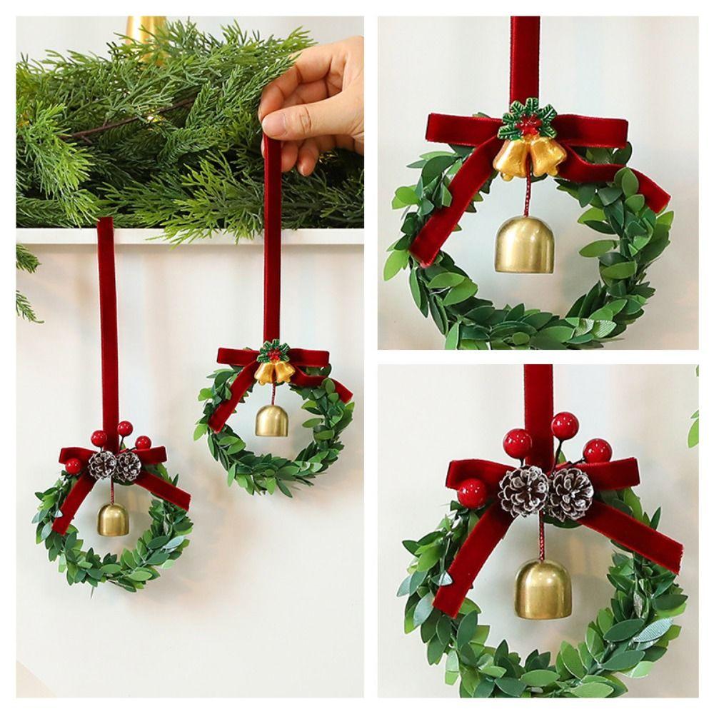 Iron Art Christmas Bell Pendant Simulation Pine Cone Christmas Tree Decorations Home Decoration