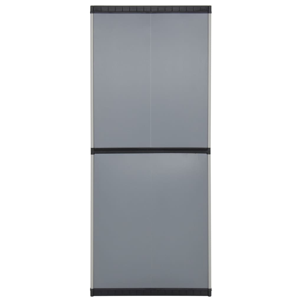 Garden Storage Cabinet with 3 Shelves Gray & Black 68 x 40 x 168 cm