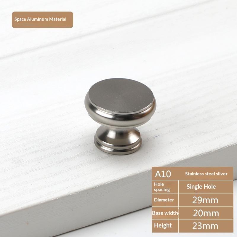 Home Decoration Silver Aluminum Single Hole Handle Modern Wardrobe Drawer Round Knob Kitchen Cabinet Furniture Small Door Handle