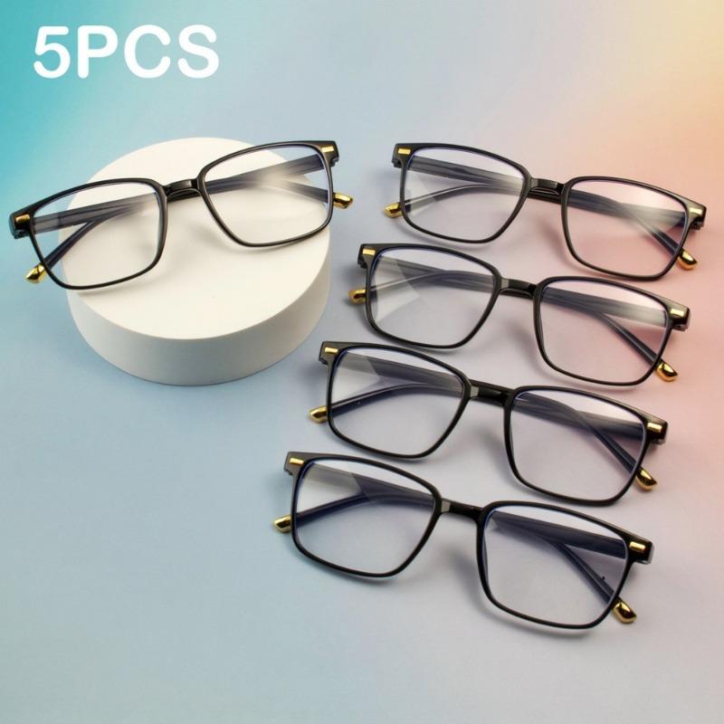 5pcs Classic Square Reading Glasses Comfortable Fashionable Bifocal Eyeglasses for Men and Women