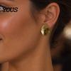 Comfortable Earrings 1 Pair Vintage Chunky Gold Plated for Women, Textured Geometric Jewelry Half Ball Stud Earrings, Minimalist Oval Round
