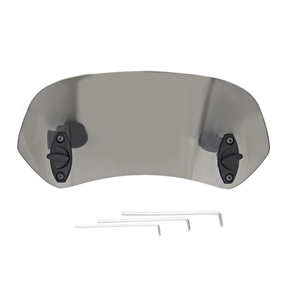 Yosoo. Motorcycle Windshield, 285mm Length, Black, Universal Fit, ABS Plastic.