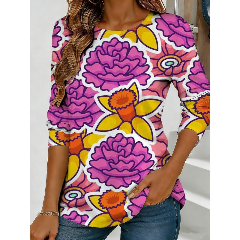

Women s long sleeved loose round neck top XL