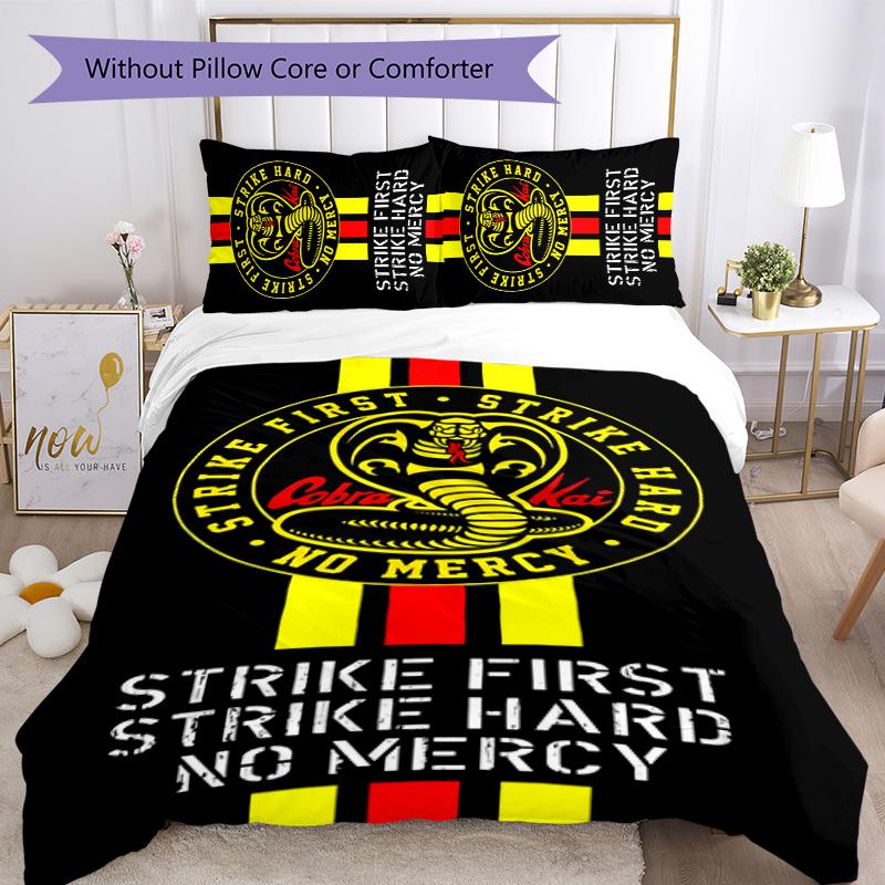 Cobra Kai 3pcs Bedding Set Duvet Cover Closure Includes 1 Duvet Cover & 2 Pillowcases for All Seasons Bedroom Home Dorm Decor