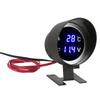 Round Digital Water Temperature Gauge LED Voltmeter DC 9V‑36V With Blue Light for Car Motorcycle ATV