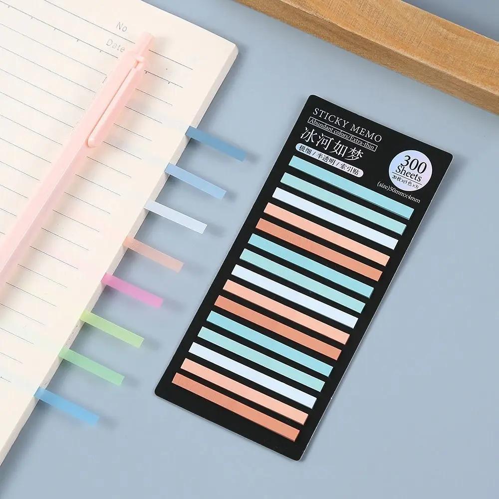 300 Sheets Rainbow Index Memo Pad DIY Decoration PET Kawaii Rainbow Notes Stationery Sticky Notepads Children