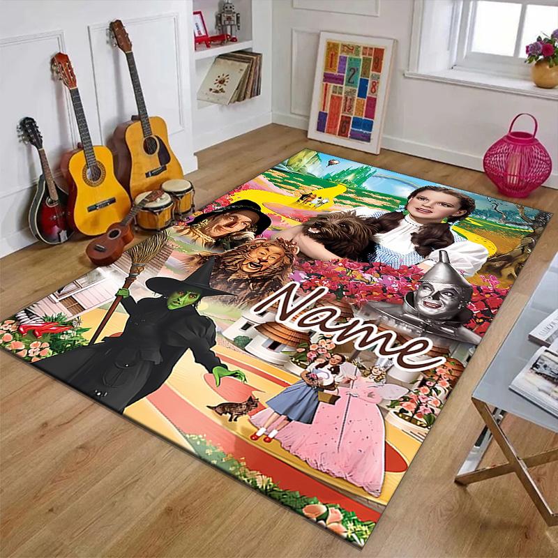 Custom The Wizard of Oz Mat Personalized Name, Polyester Washable Indoor Entryway Rug, Gift for Christmas, Easter, Thanksgiving Day