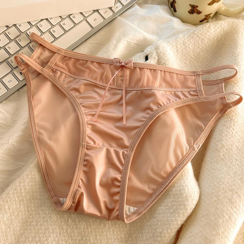 Sexy Hollowed Out Girl's Panties Mesh Hot Low Waist Pure Desire Thin Belt Triangle Women’s Panties