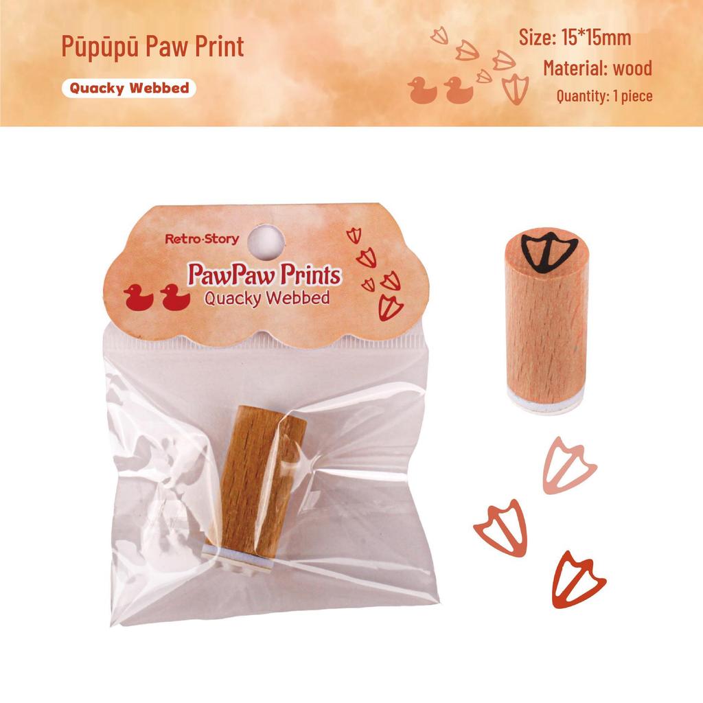 Paw Paw Series: RetroStory Cartoon Animal Wooden Stamp