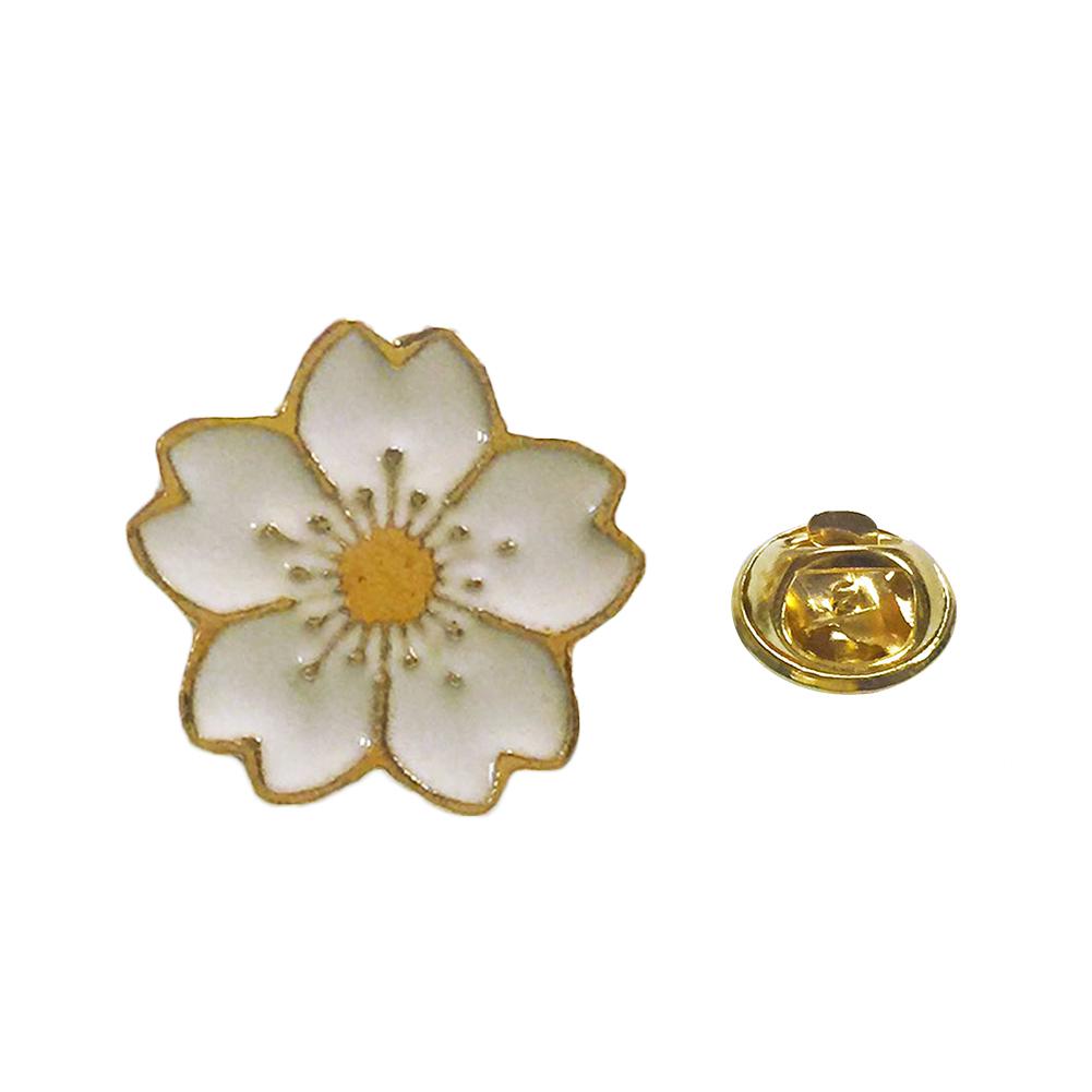 

Мерцающая брелок, милая женская эмалированная брошь с цветком вишни, булавка на воротнике костюма, значок, ювелирные изделия белый