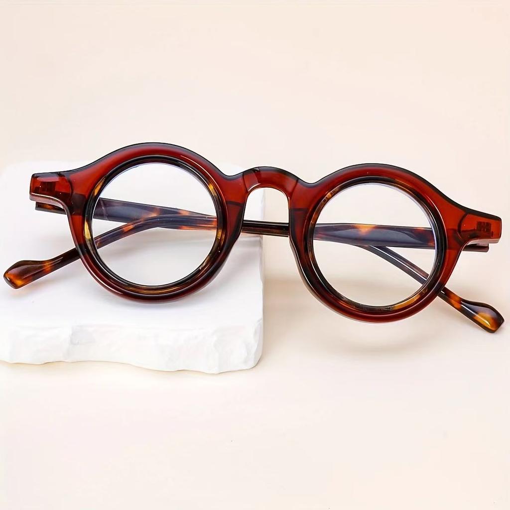 Ladies Anti Blue Light Reading Glasses HD Thick Retro Circular Frame for Middle Aged Elderly Women