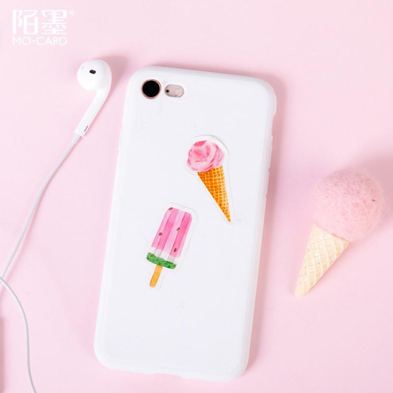46 Sheets Ice Cream Stickers Mini Box, Sweet Style Journal Material, Student Stationery Album Decals