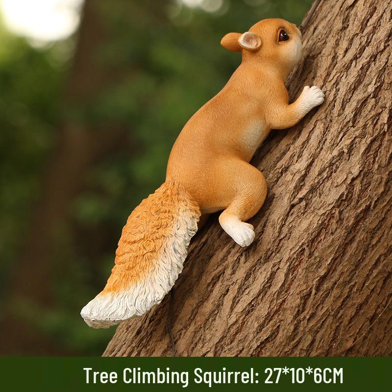 Cute Squirrel Tree Branch & Flower Pot Pendant for Garden and Balcony Decor