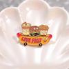 Distinctive Cartoon Food Brooch Stylishly Designed With Hamburger Fries And Hot Elements Dog