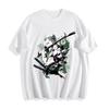 2026 New Year Zoro Anime T  Shirt  Ink  Style GreenBlack Design Unisex Tee Unisexs Round Neck Short Sleeve