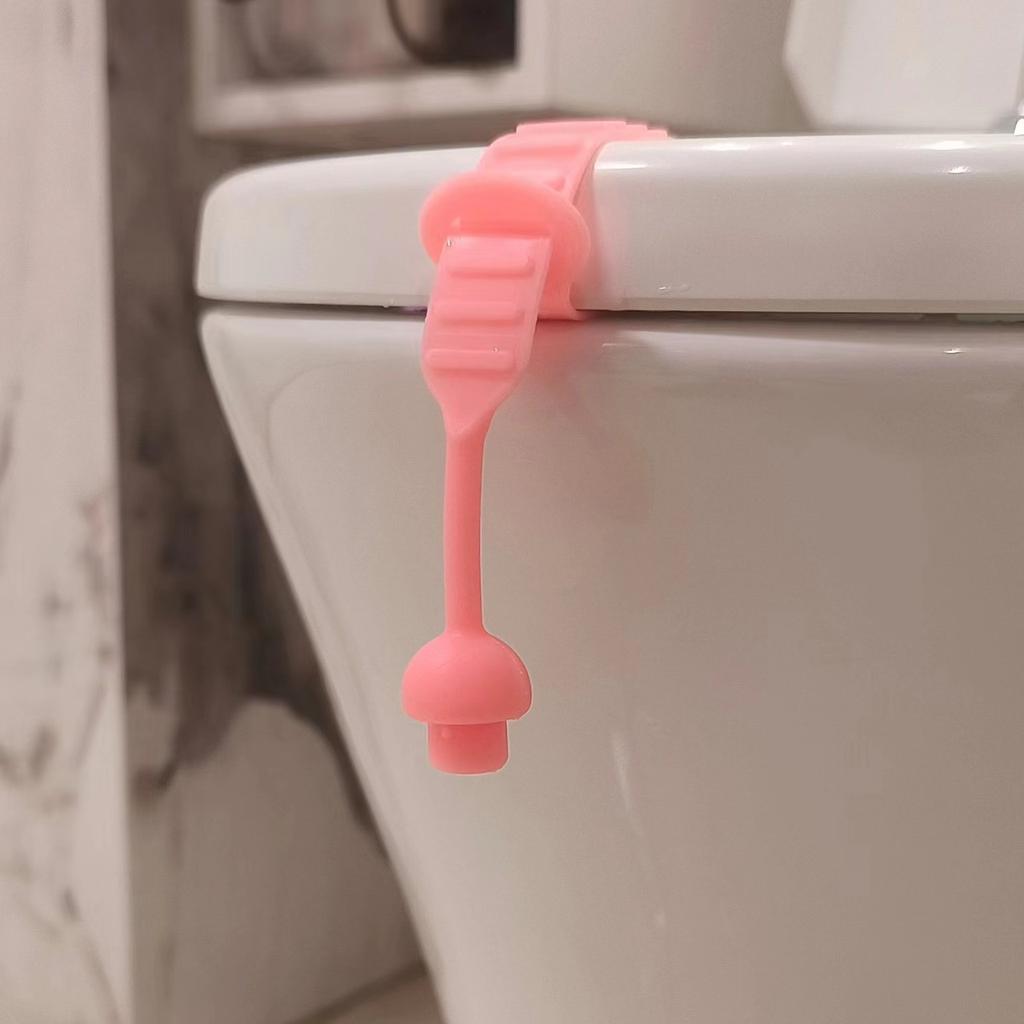 1PCS Cute Mushroom Head Toilet Lid Lifter Household Lid Lifter Bathroom Anti-dirty Silicone Handle Toilet Lid Lifter Storage