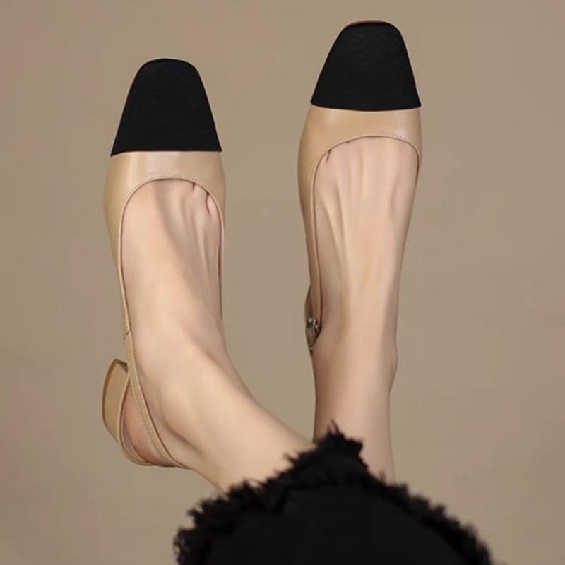 2024 Summer Fashion New Casual Elegant Shallow Mouth Thick Heel Sandals Square Toe Medium Heel Simple Women's Shoes