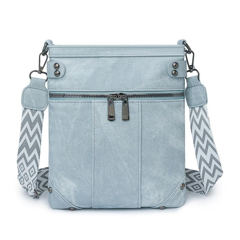 New European and American fashion women's bags, new willow nails messenger women's bags, front pockets copper zipper single shoulder messenger bags