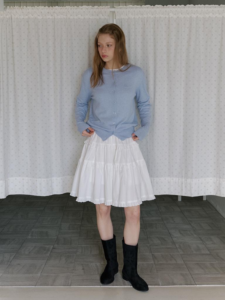 KINDABABY Petit Ruffle Midi Skirt - Off White