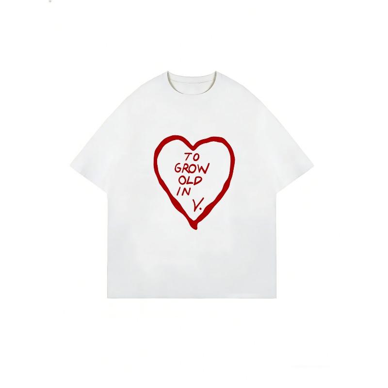 Oversized T Shirt Dress Black Heart Print To Grow Old In V Casual Wear