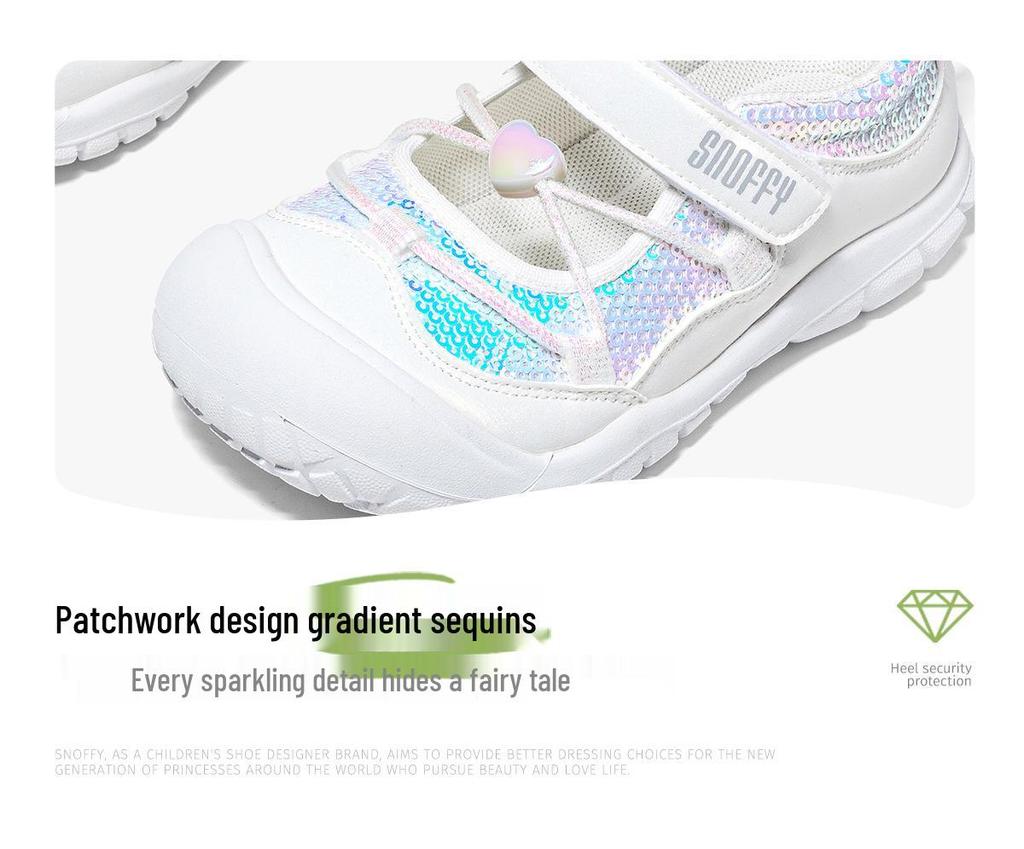 Snuffy Girls' Spring 2026 Princess Sports Shoes - Breathable, Soft Sole, Casual Outdoor Sneakers