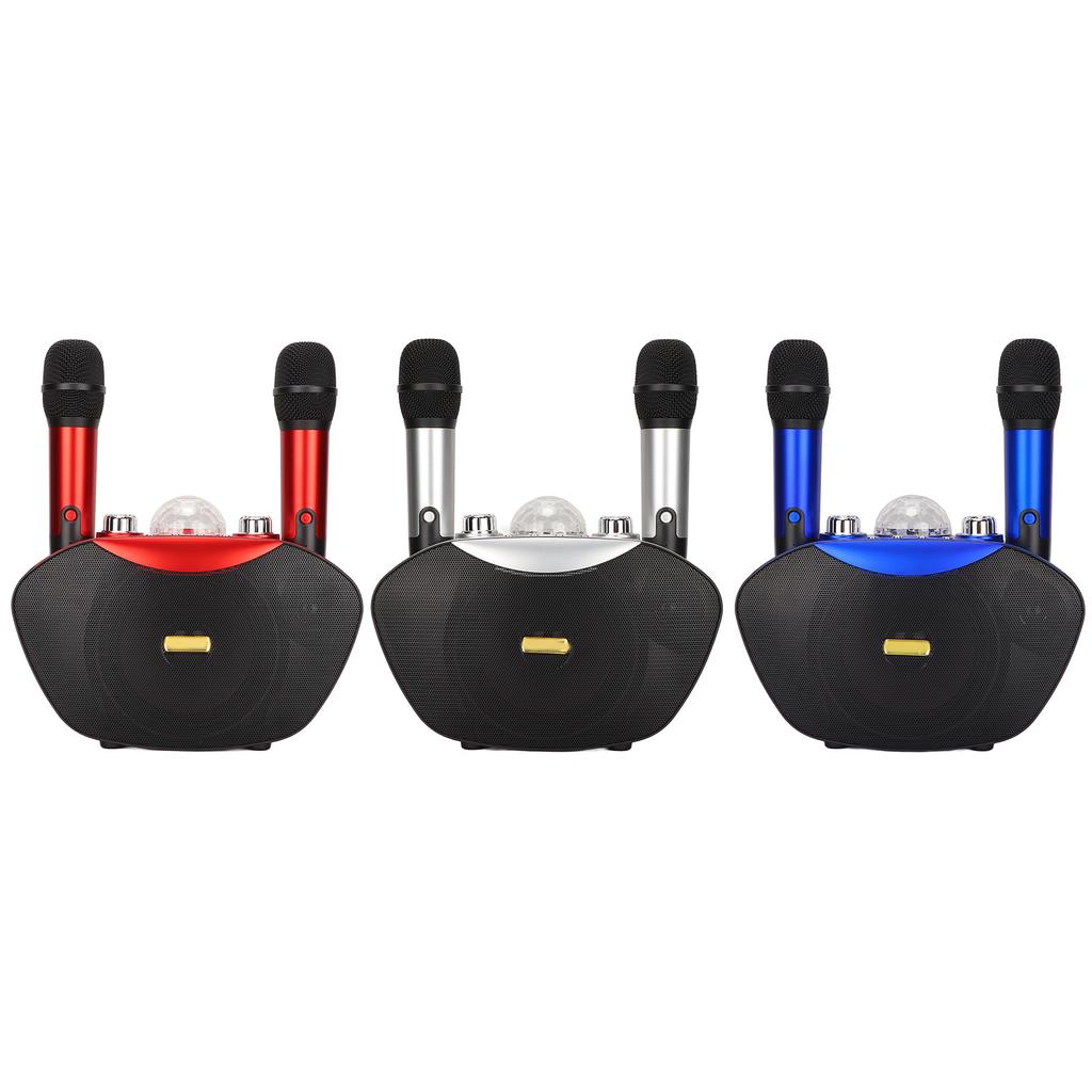 Bluetooth Karaoke Speaker Portable Colorful Light Karaoke Machine Set with 2 Wireless Mic for Party