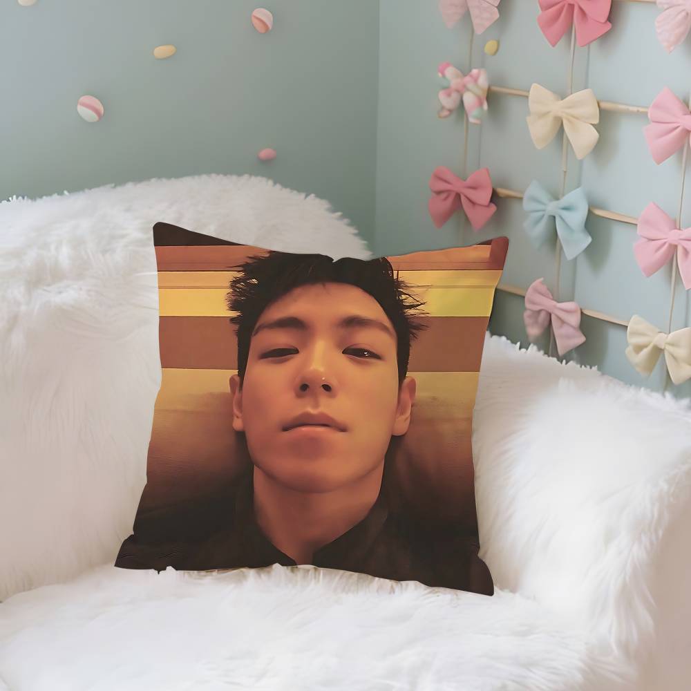 

Singer CChoi SSeungHyun TOP Case Plush Fabric Soft Pillowcase Double Sided Print Cushion Cover Household Gifts 40x40CM(16x16in)